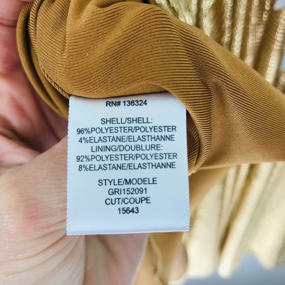 Halston Heritage Women's Sleeveless Gold Cocktail - Picture 7 of 8